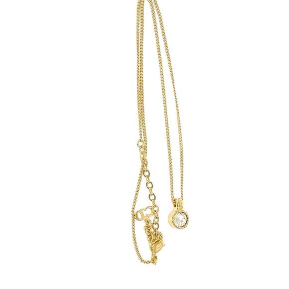 Christian Dior Circle Round White Crystal Pendant Necklace. 17" 5.3g. - Picture 6 of 13